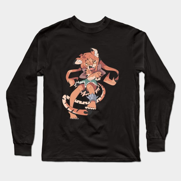 Tiger and Anger Long Sleeve T-Shirt by StickyAndSleepy